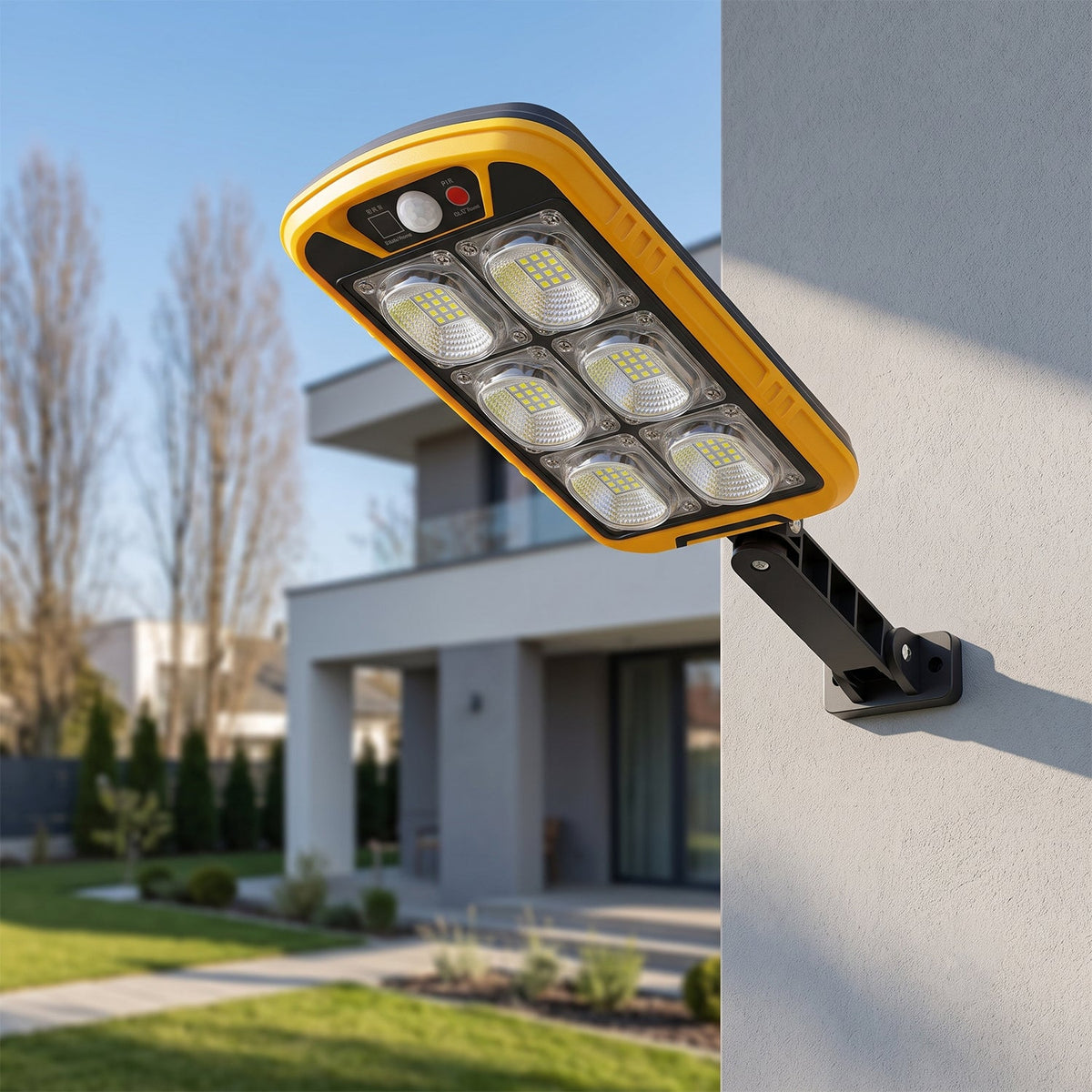 Solar LED Motion Sensor Wall Light with Remote Waterproof Outdoor