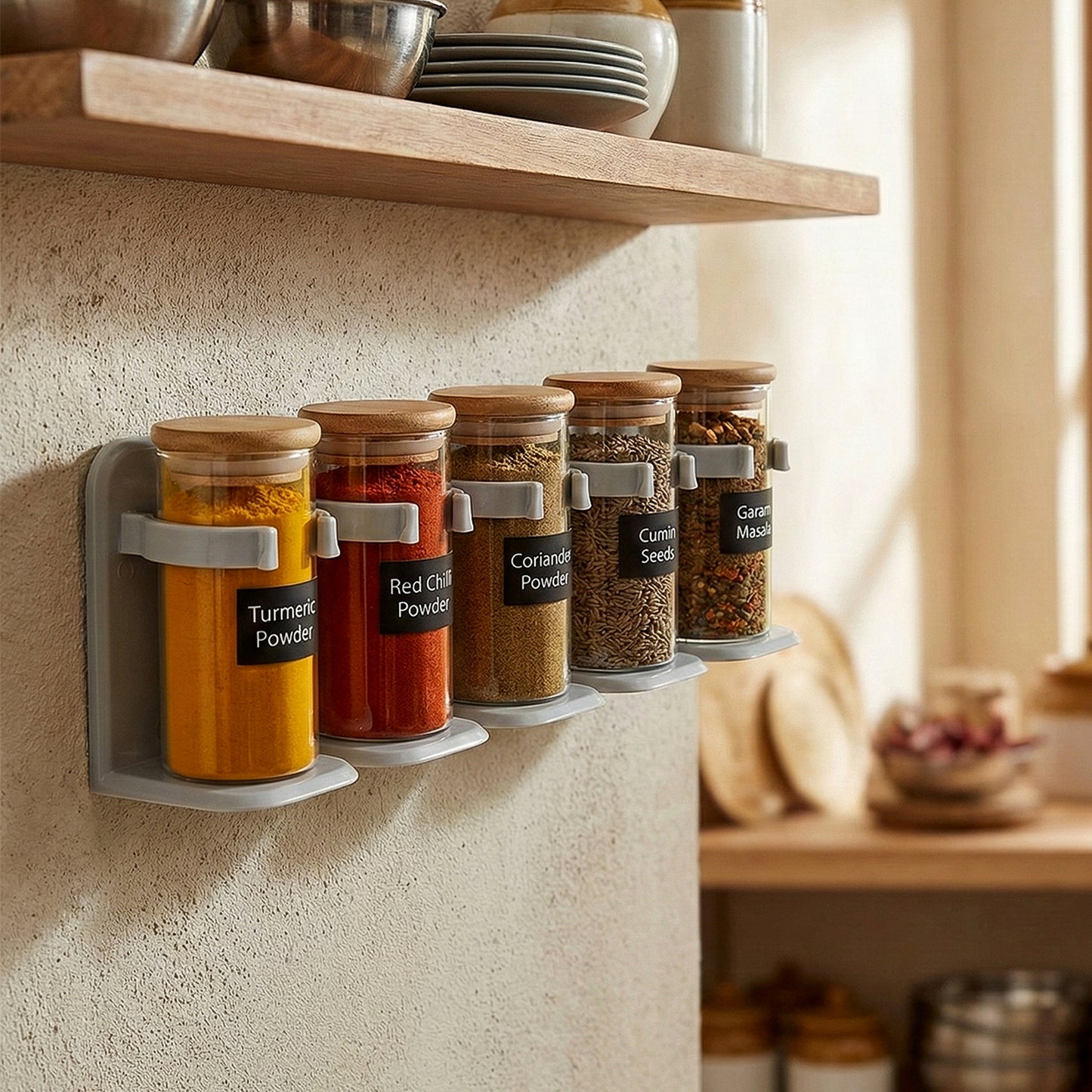 Wall mounted spice rack