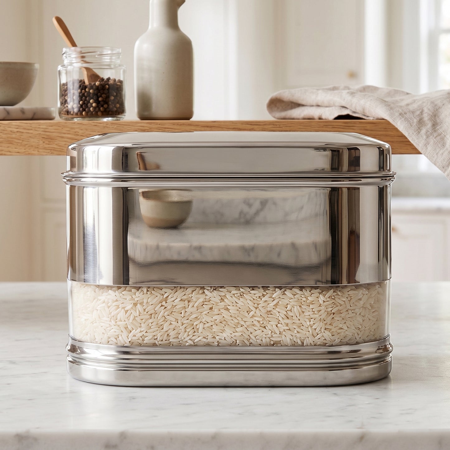 Stainless Steel Modular Oval Canister Side View