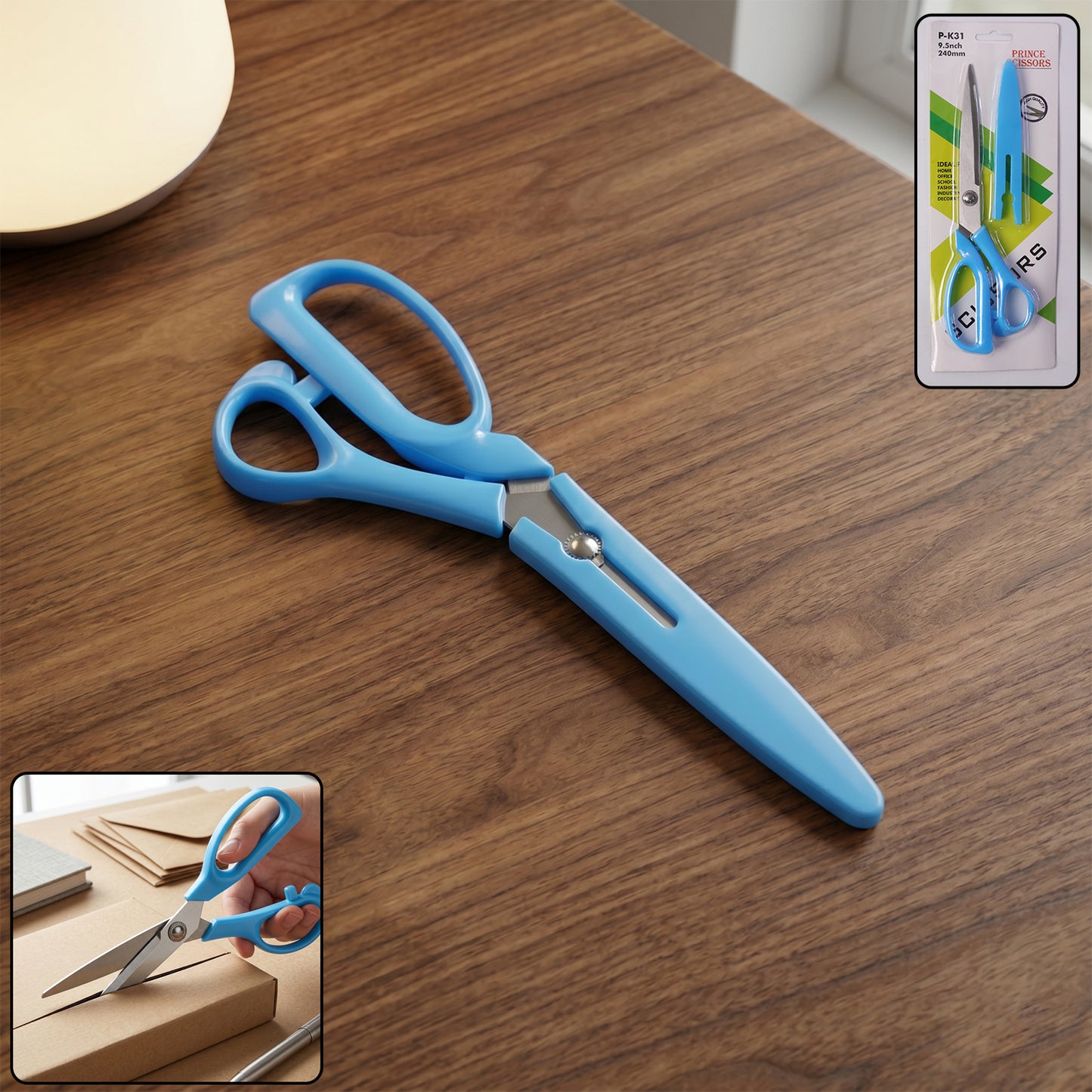 9.5 inch stainless steel craft scissors front view