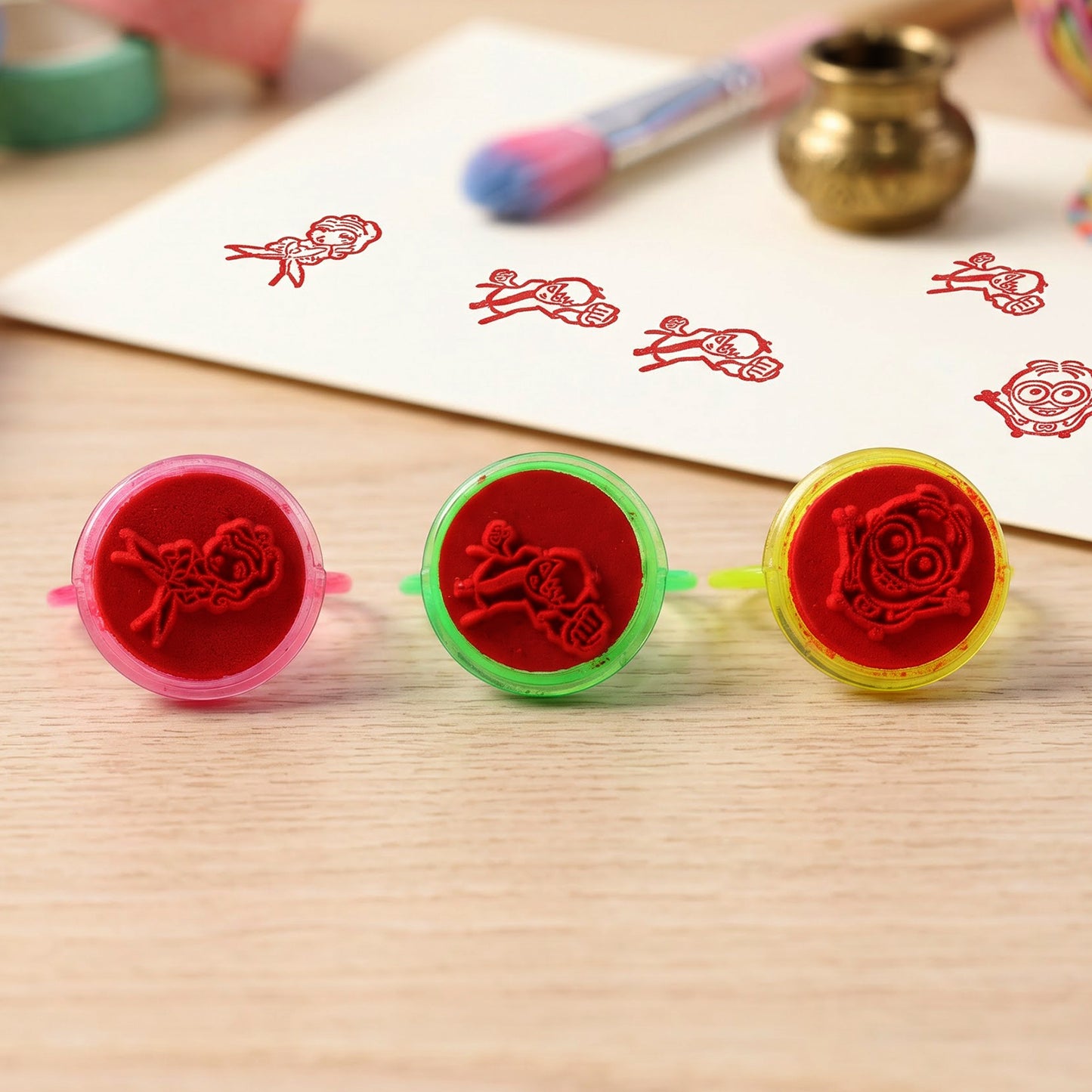 Kids Reward Stamps – Motivational Heart Set (6 Pcs) | Play Mancer