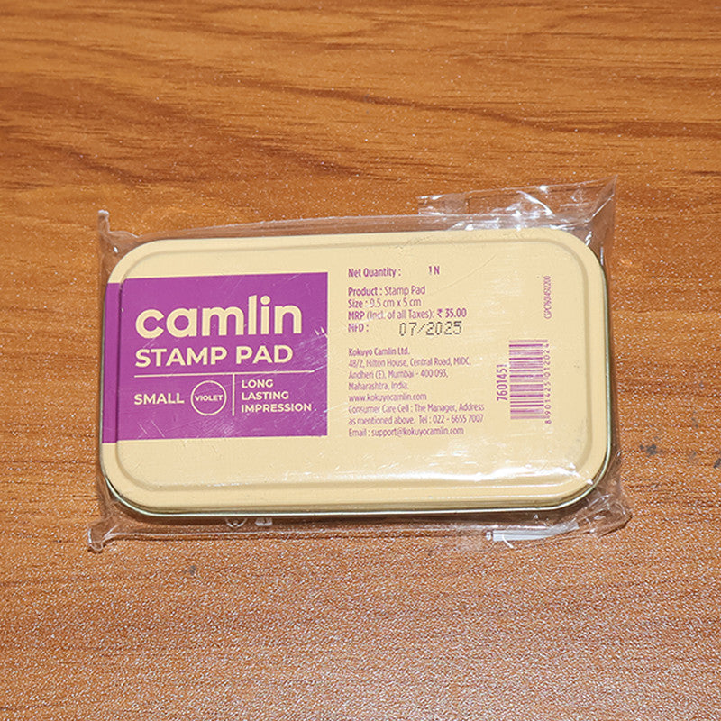 Camlin Small Violet Metal Stamp Pad – Long Lasting Ink Pad for Clear Impressions