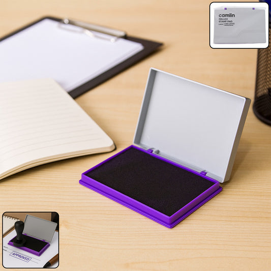 Camlin Deluxe Stamp Pad – Violet Color High-Quality Ink Pad for Crisp and Clear Impressions