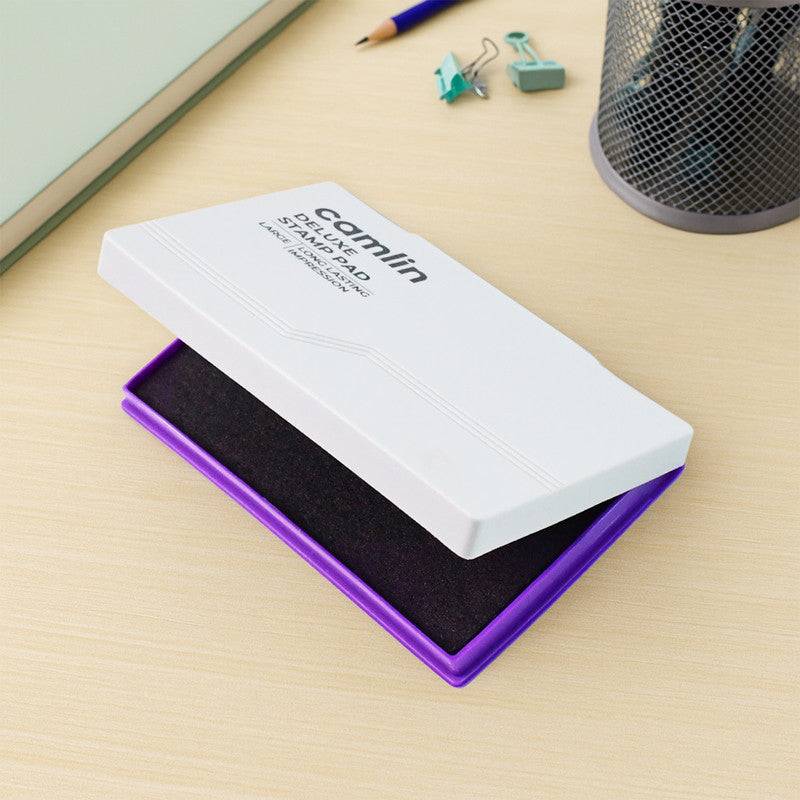 Camlin Deluxe Stamp Pad – Violet Color High-Quality Ink Pad for Crisp and Clear Impressions