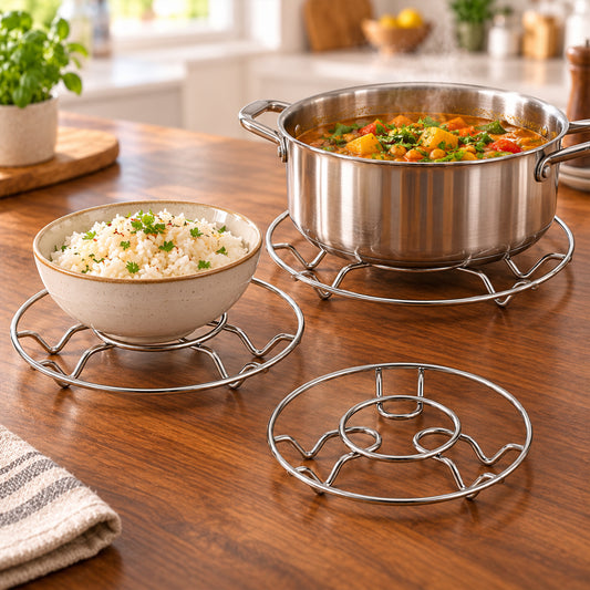 Stainless Steel Wire Trivet Set – Heat-Resistant 3-Pack