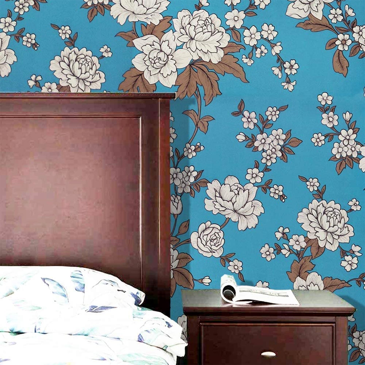 Premium Floral Decorative Wallpaper Roll 45 cm x 1 meter (1 Pc)