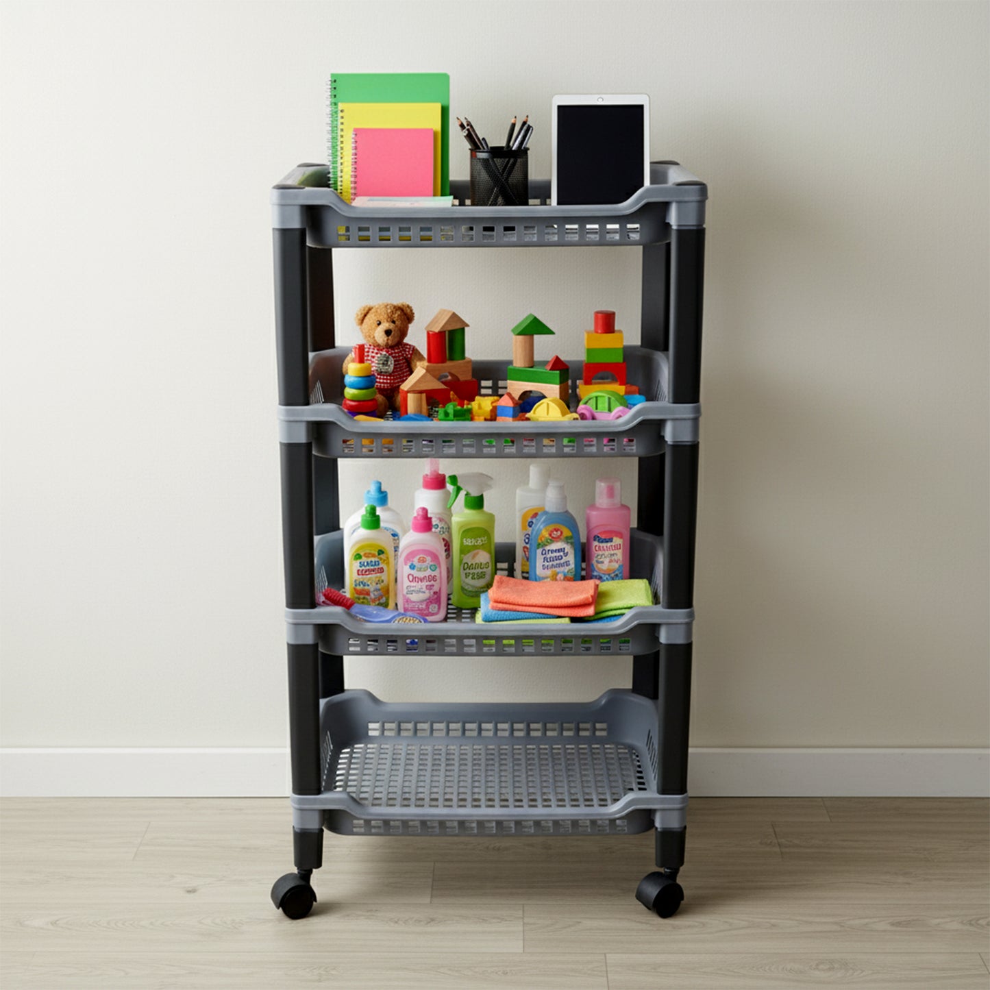 Apex 4-Layer Big Multipurpose Plastic Storage Rack