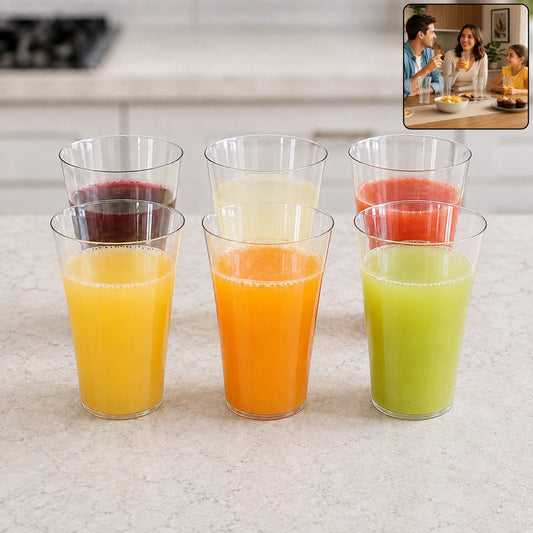 Plastic Juicy Glasses Set – 300ml Unbreakable | Serve Stellar
