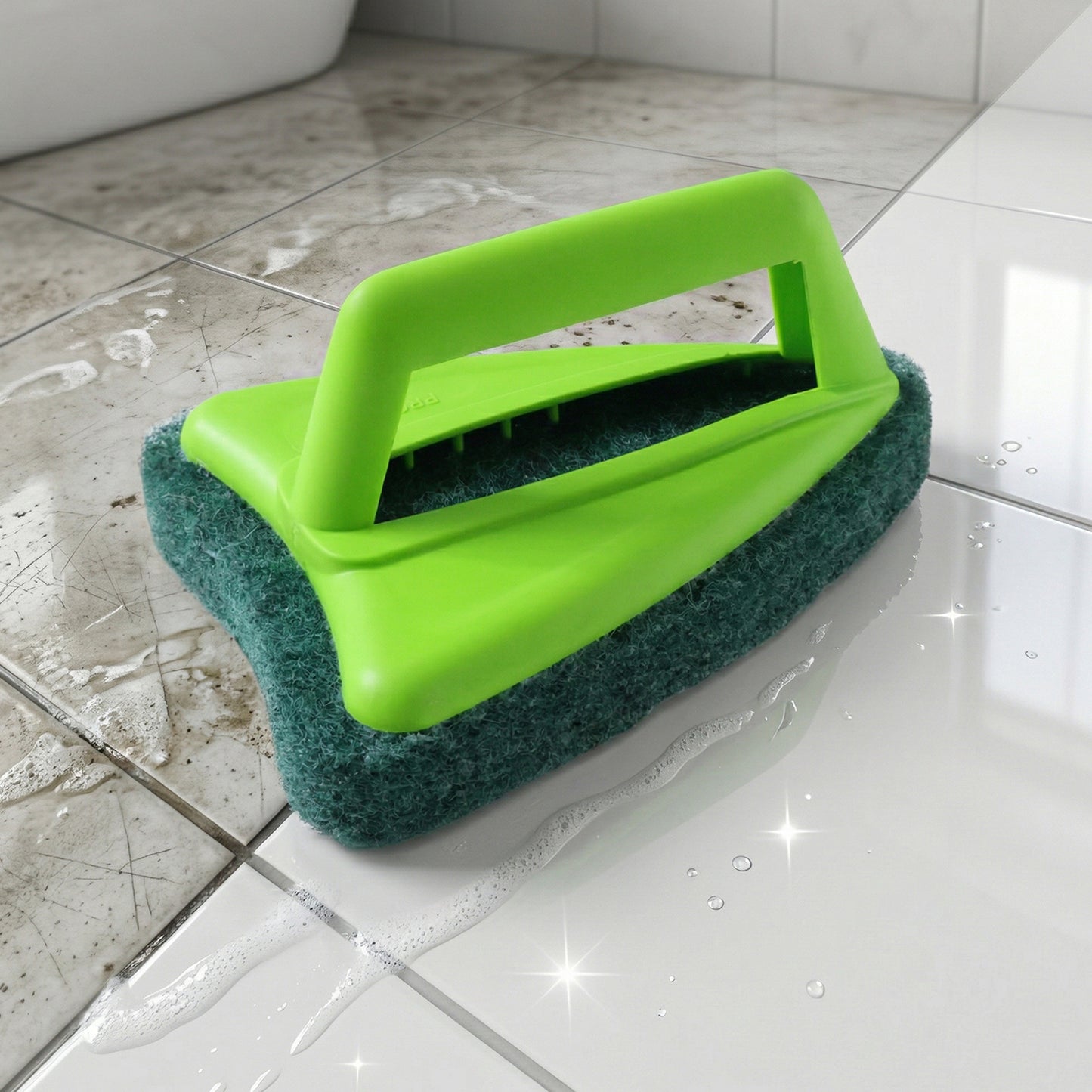 Triangular head of tile cleaning brush