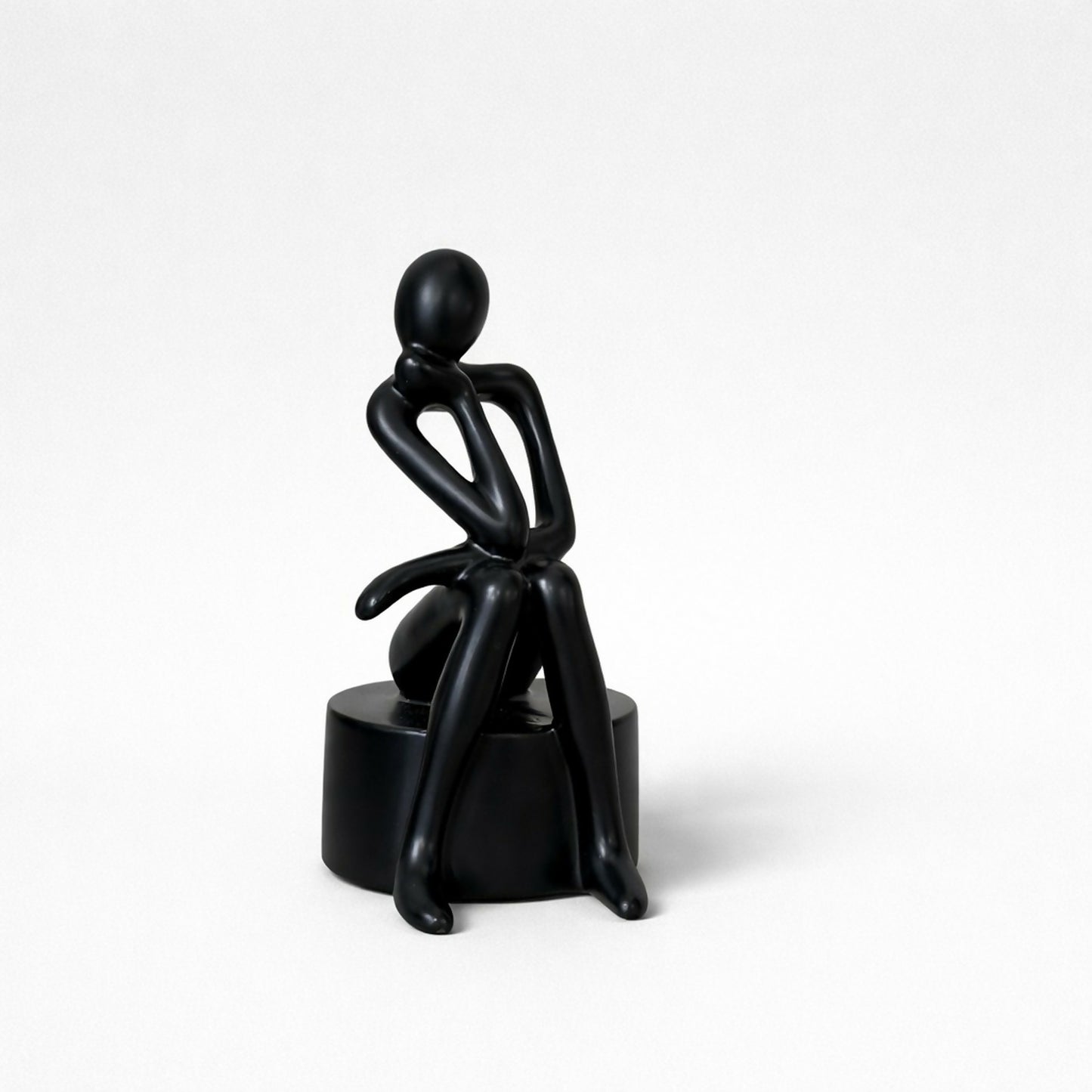Abstract Thinking Man poly-resin Sculpture Modern Black Showpiece for Home Decor