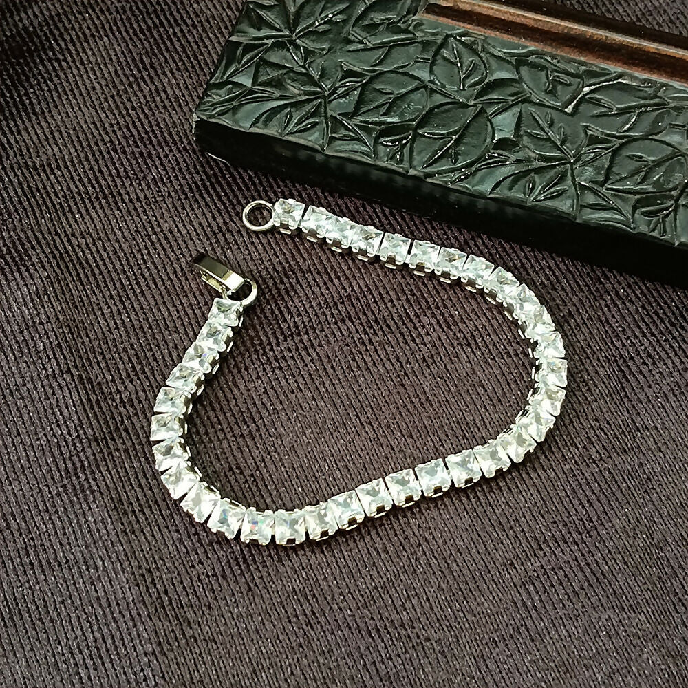 Silver Plated Ad Stone Bracelet