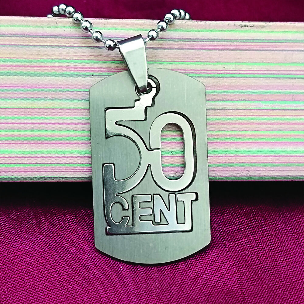 Silver Plated 50 Cents Chain Pendant
