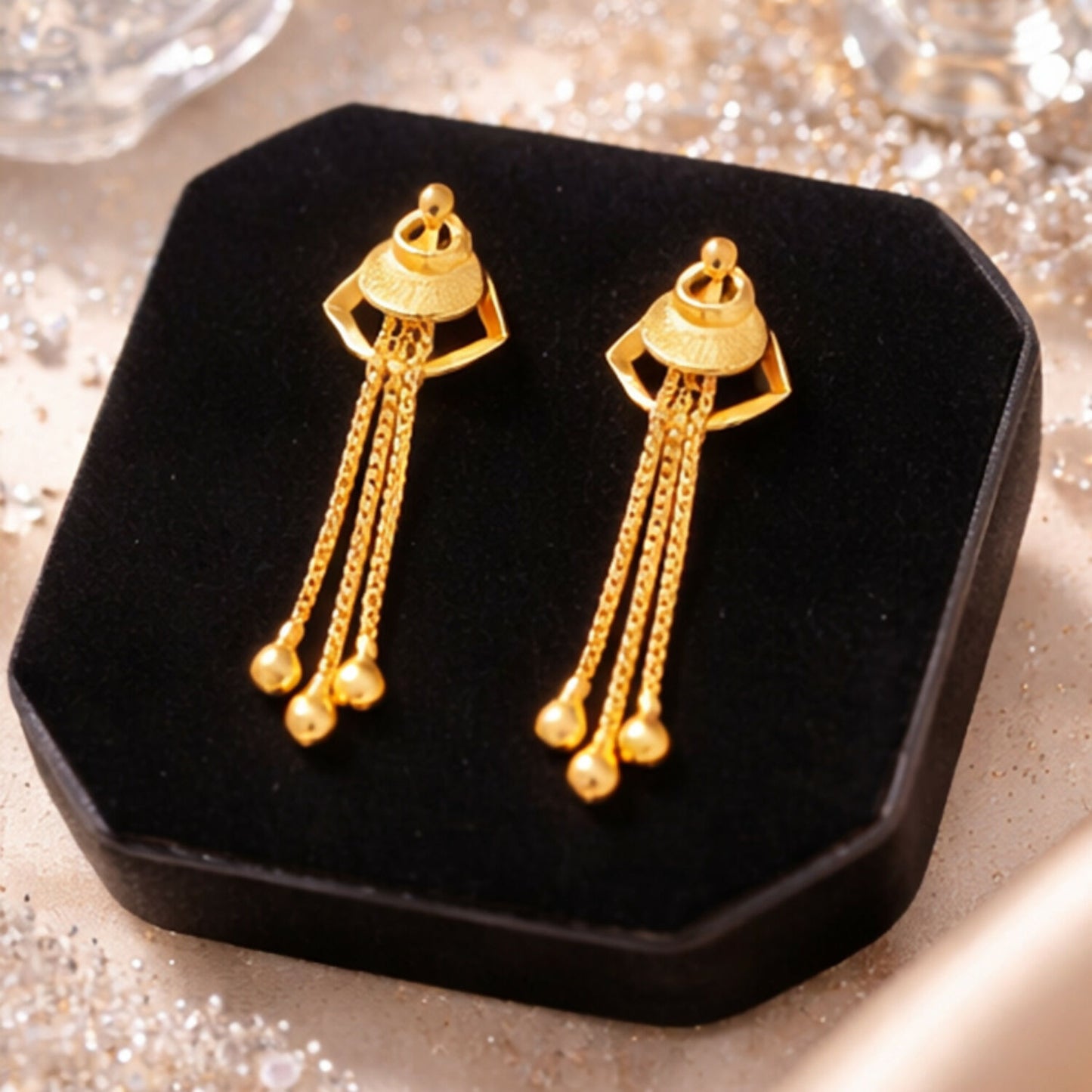 Elegant Golden Drop Earrings for Women & Girls | Lightweight Stylish Party Wear Earrings