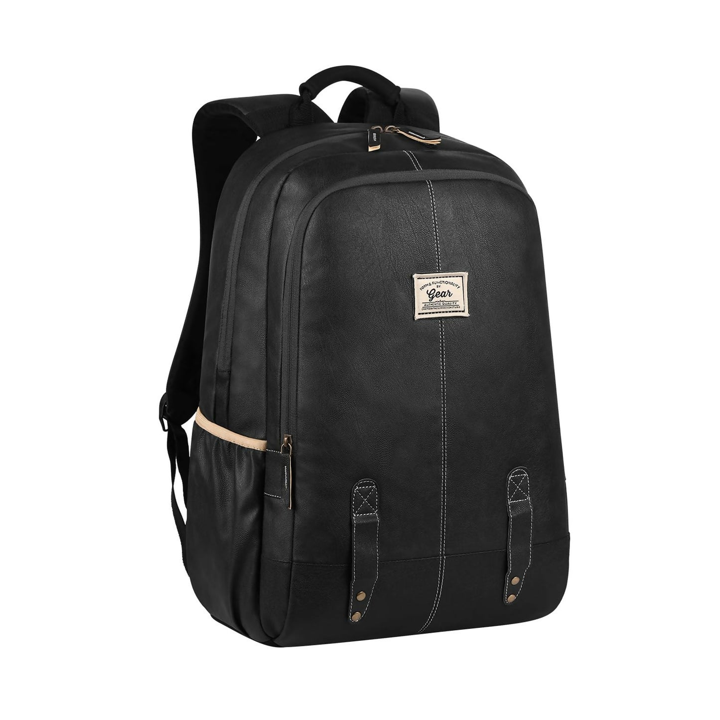 GEAR Laptop Back Pack Classic Faux Leather Black