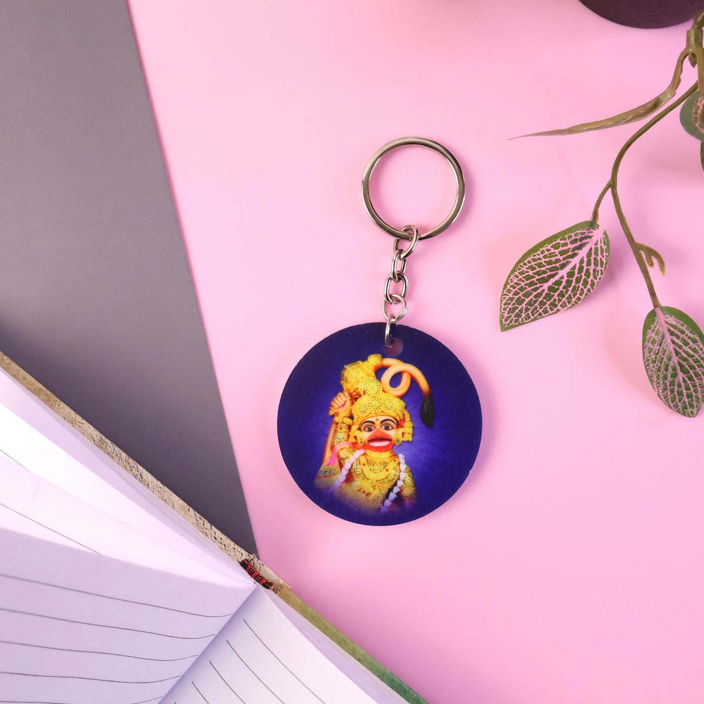 Hanuman Ji Printed Round Keychain – Durable, Vibrant & Lightweight Key Holder