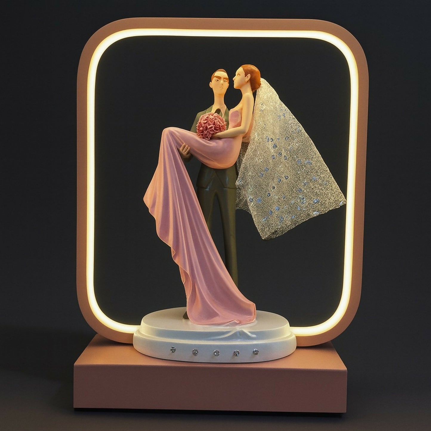 Romantic Couple LED Night Lamp | Bride & Groom Figurine with Soft Warm Light | Wedding Anniversary, Valentine Gift, Home Decor Table Lamp for Bedroom & Living Room