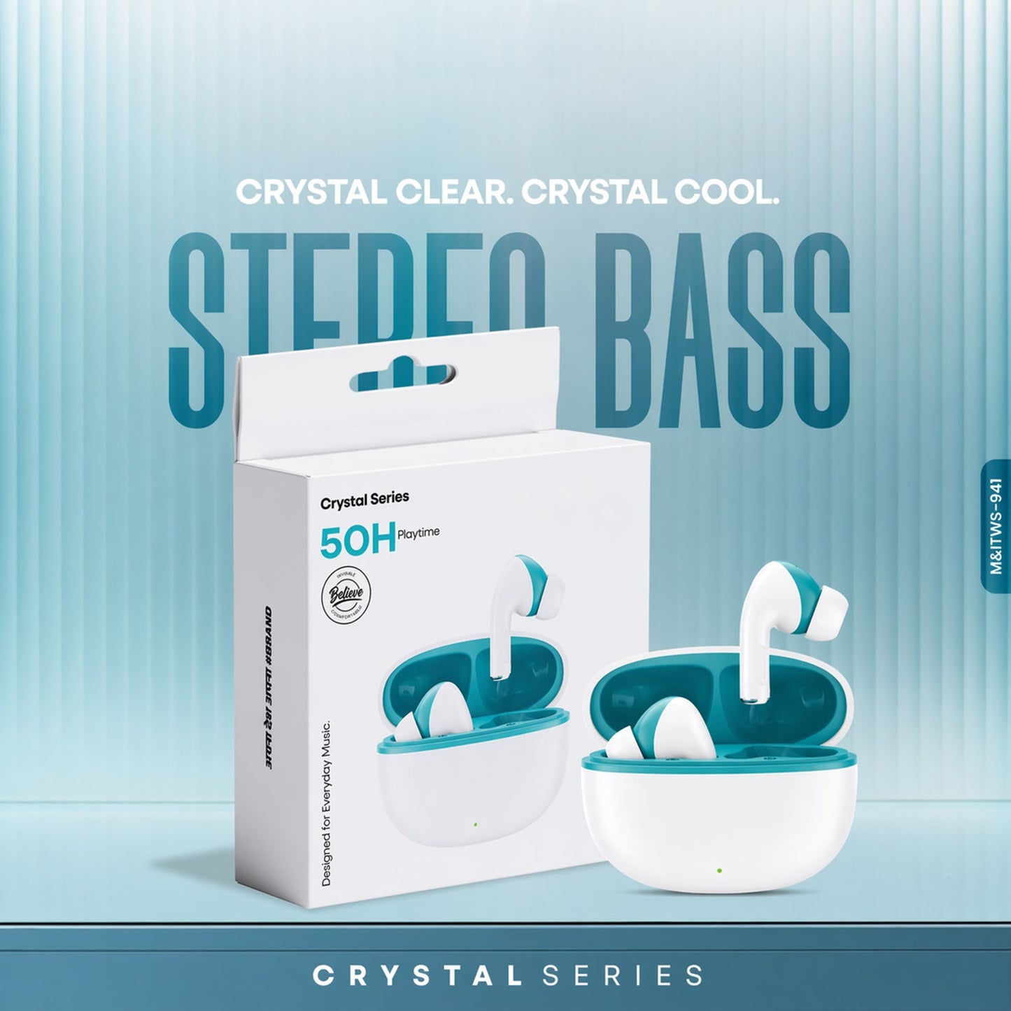 Crystal Series Wireless Bluetooth Earbuds (1 Pc)