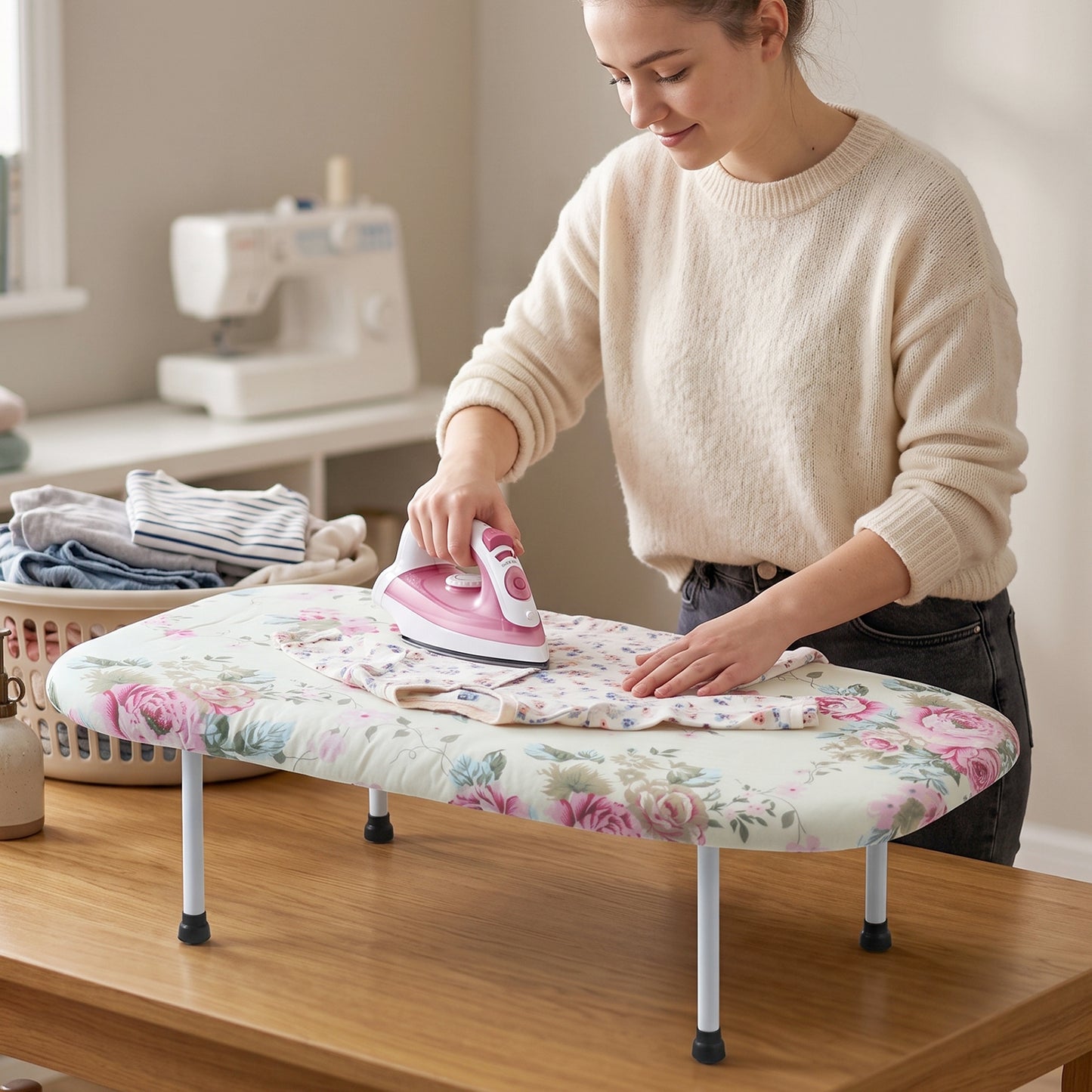 Foldable Tabletop Ironing Board, Portable Mini Iron Board with Cotton Cover (1 Pc)