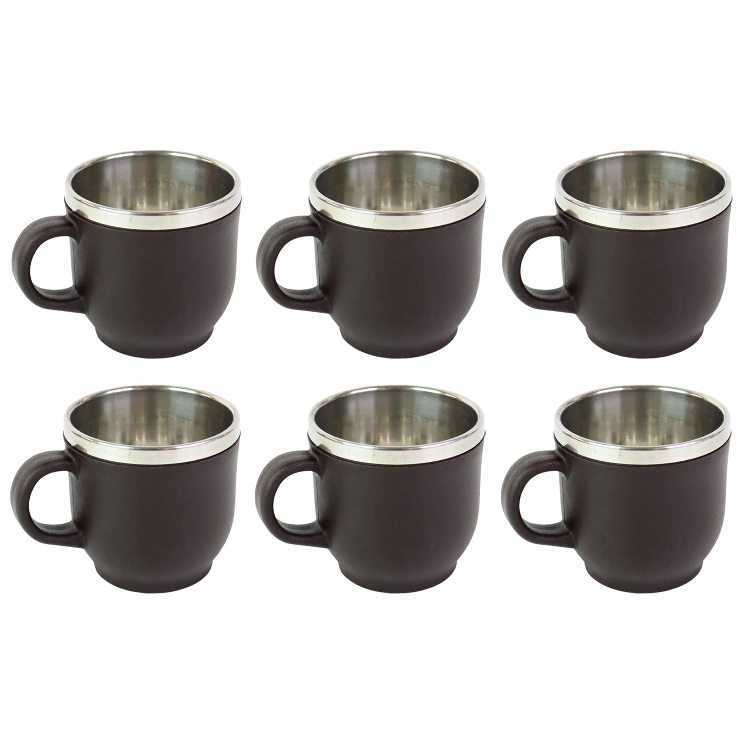 Apex Premium Double Wall Stainless Steel Cappuccino Mug Gift Set (6 Pc / 100 ML)