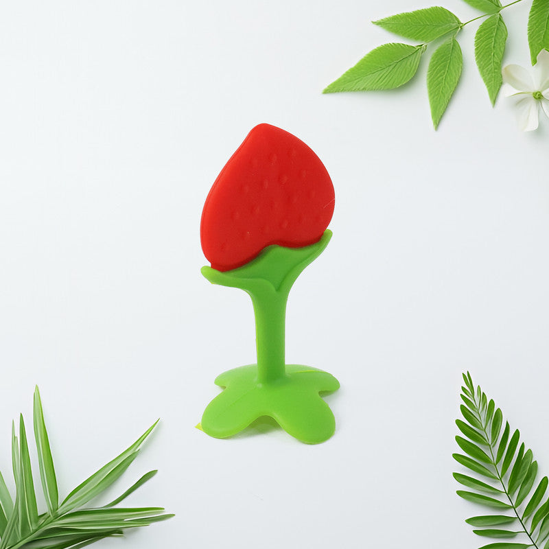 Strawberry-Shaped Silicone Teether for Babies – BPA-Free, Safe and Soft