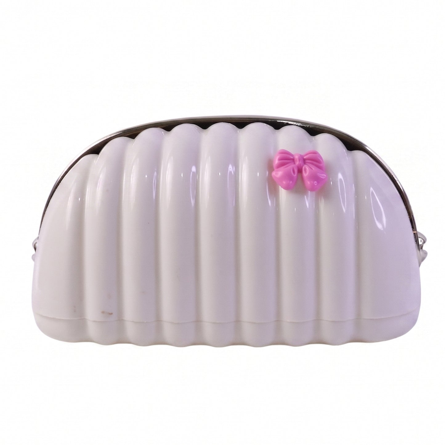 Cute clam shell style tissue box holder with pink bow