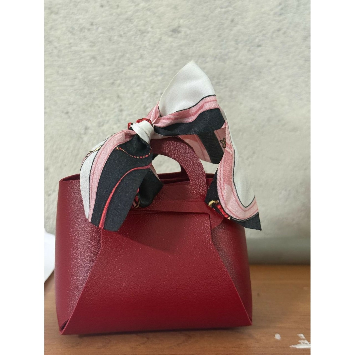 Women’s Structured Small Handbag with Scarf Handle | Compact Elegant Daily Carry