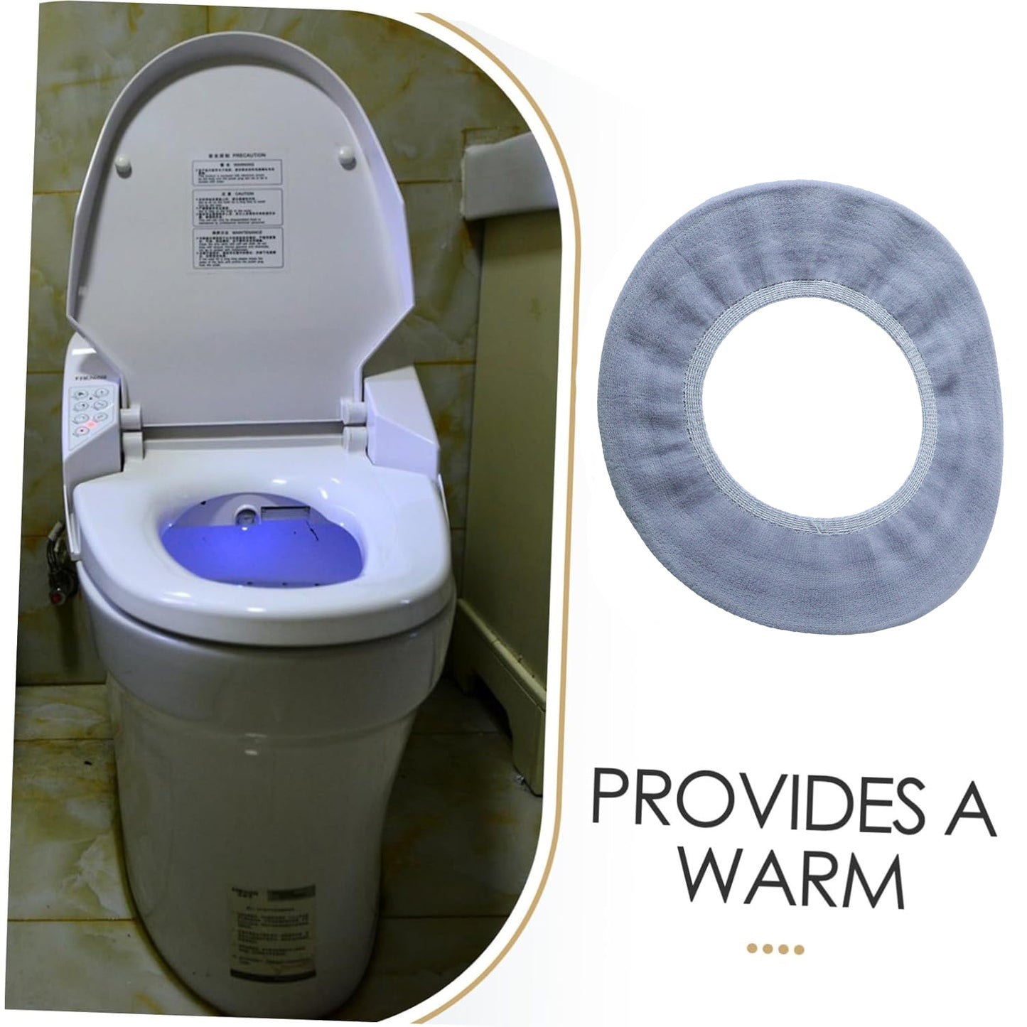 Toilet seat protector installed on bathroom commode