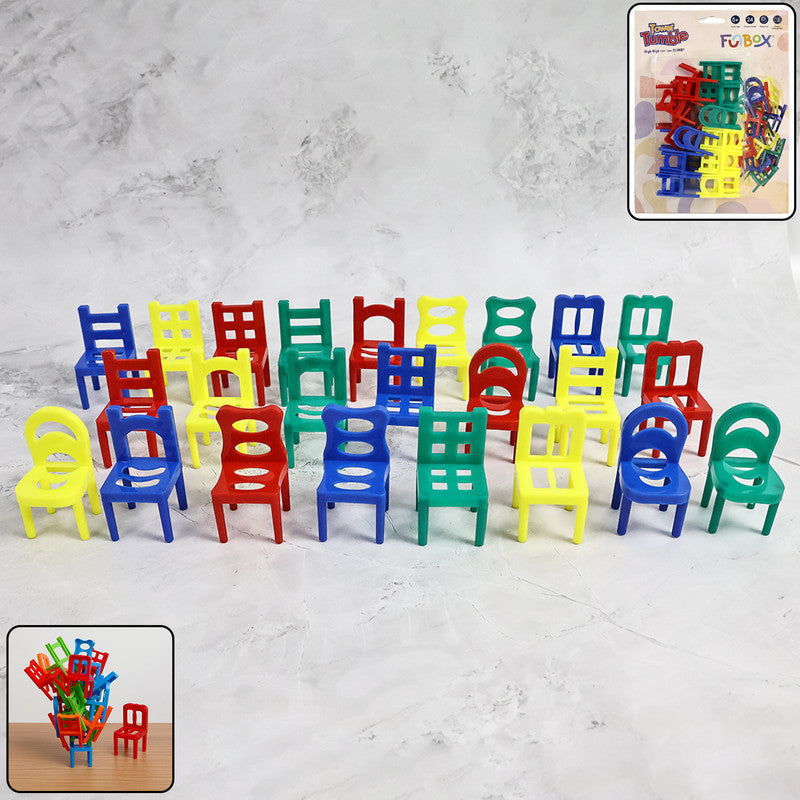 Colorful Mini Chair Stacking Game Fun Balance Puzzle Toy for Kids and Family