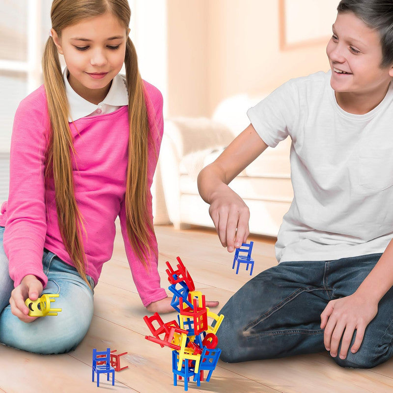 Colorful Mini Chair Stacking Game Fun Balance Puzzle Toy for Kids and Family