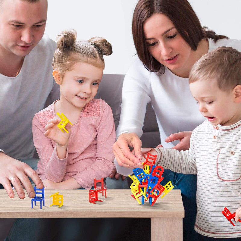 Colorful Mini Chair Stacking Game Fun Balance Puzzle Toy for Kids and Family