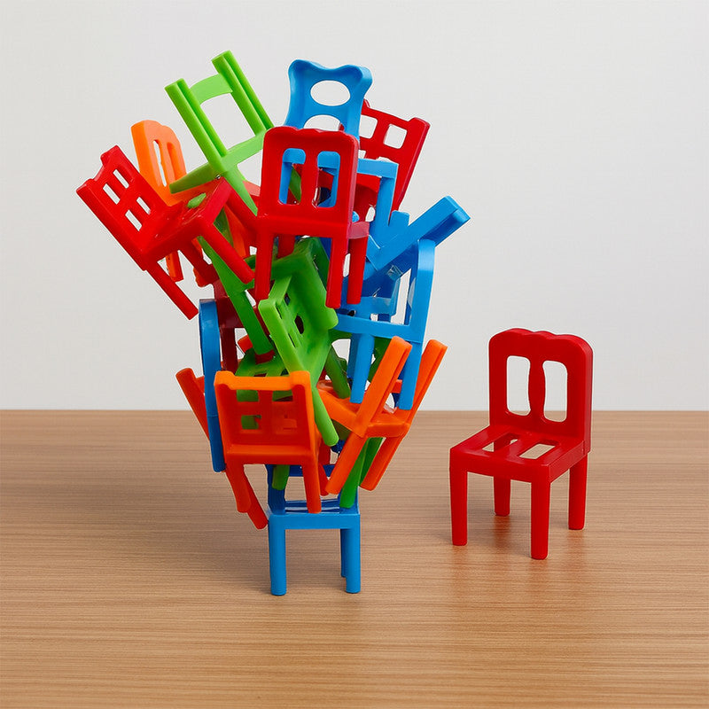 Colorful Mini Chair Stacking Game Fun Balance Puzzle Toy for Kids and Family