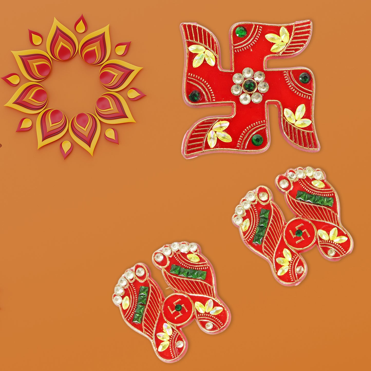 Traditional Decorative Shubh Labh Door Hanging (6 Pc / 1 Set)