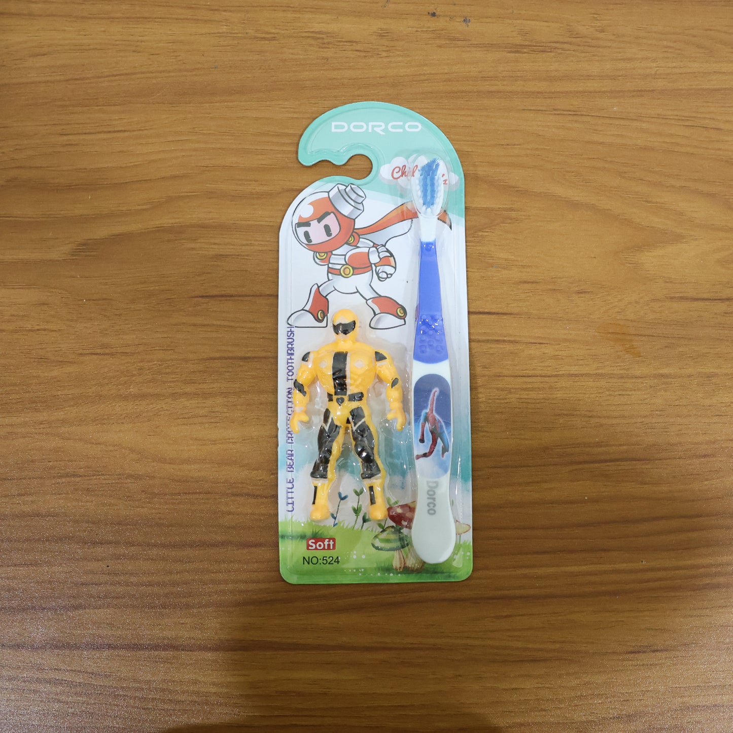 Kids Toothbrush Set with Cartoon Robot Toy