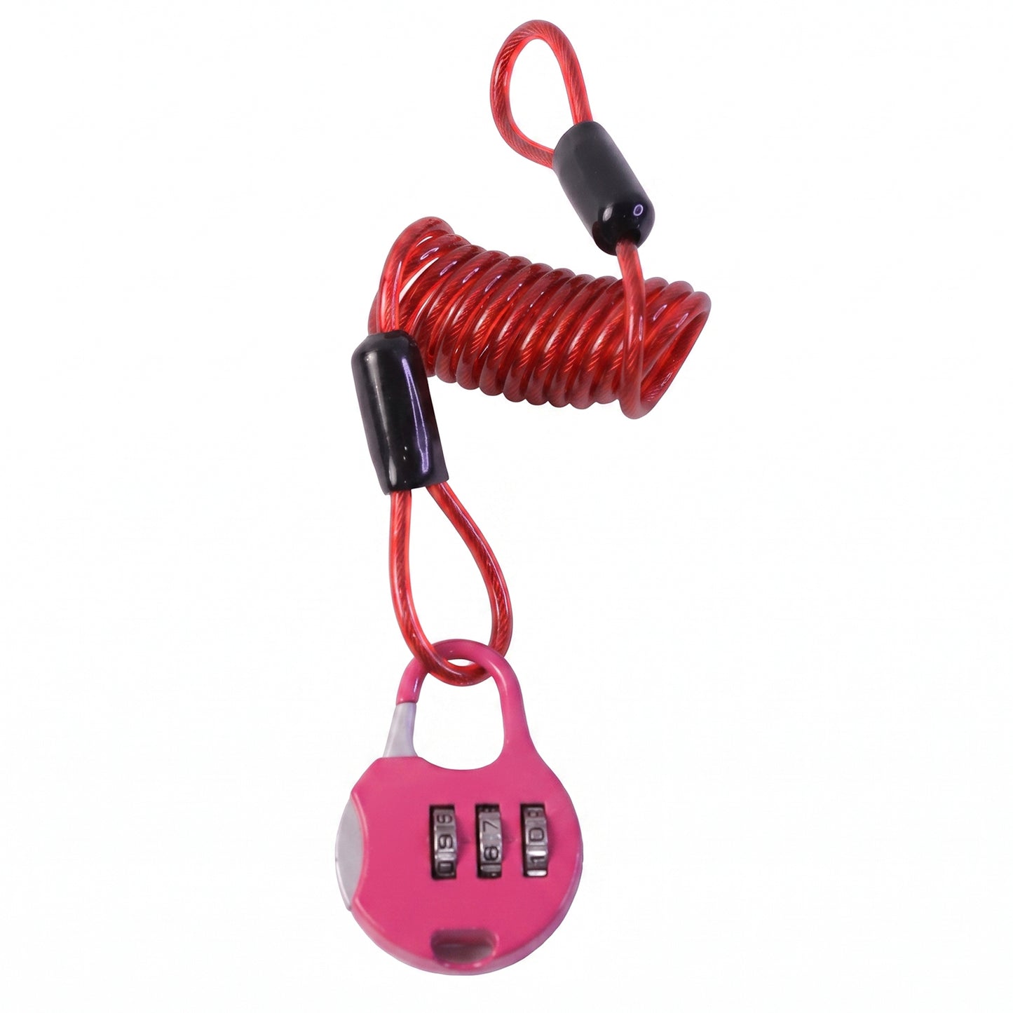3 Digit Combination Helmet Cable Lock with Coiled Wire for Travel Safety (1 Pc)