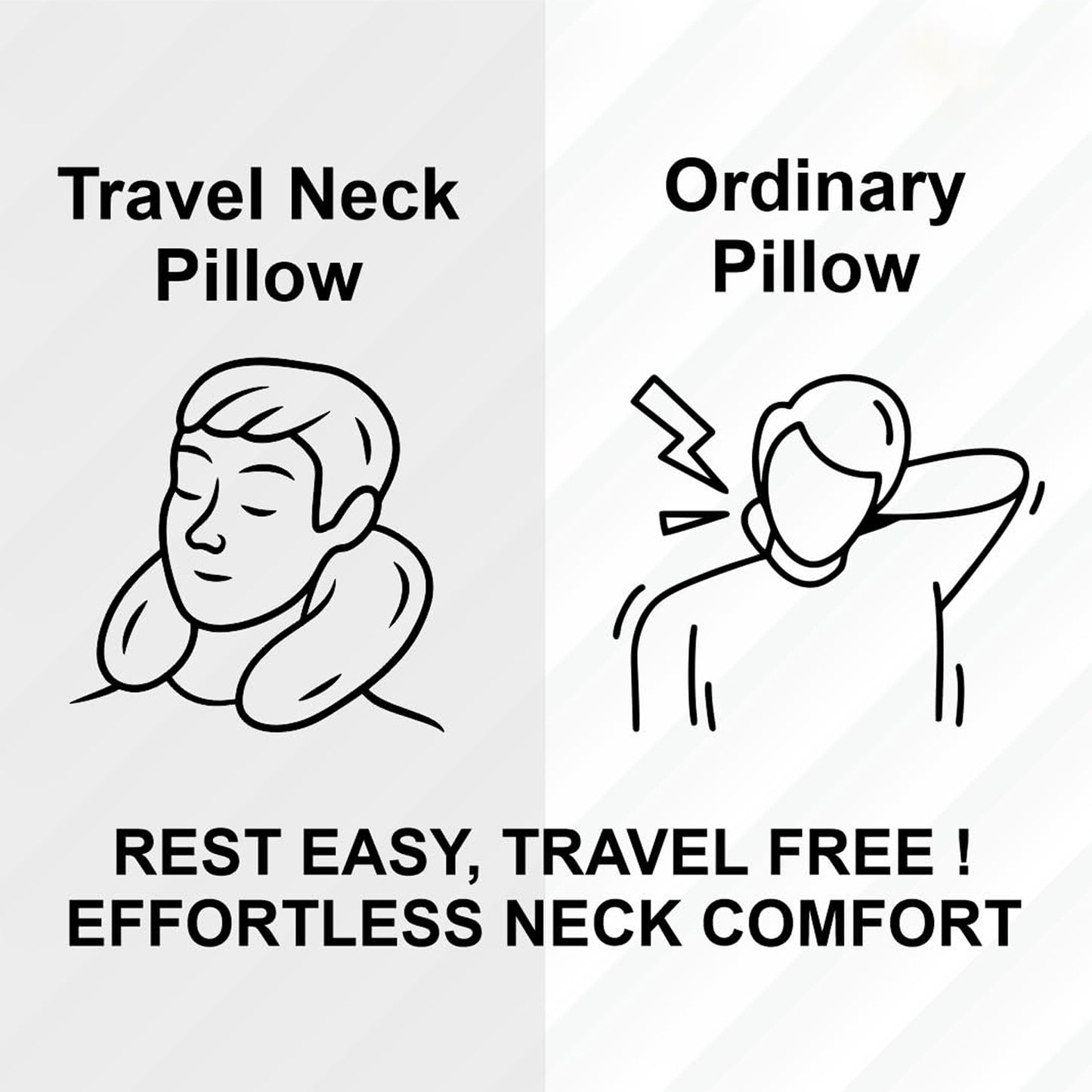 U-Shaped Travel Neck Pillow, Memory Foam Support Pillow with Adjustable Toggle (1 Pc)