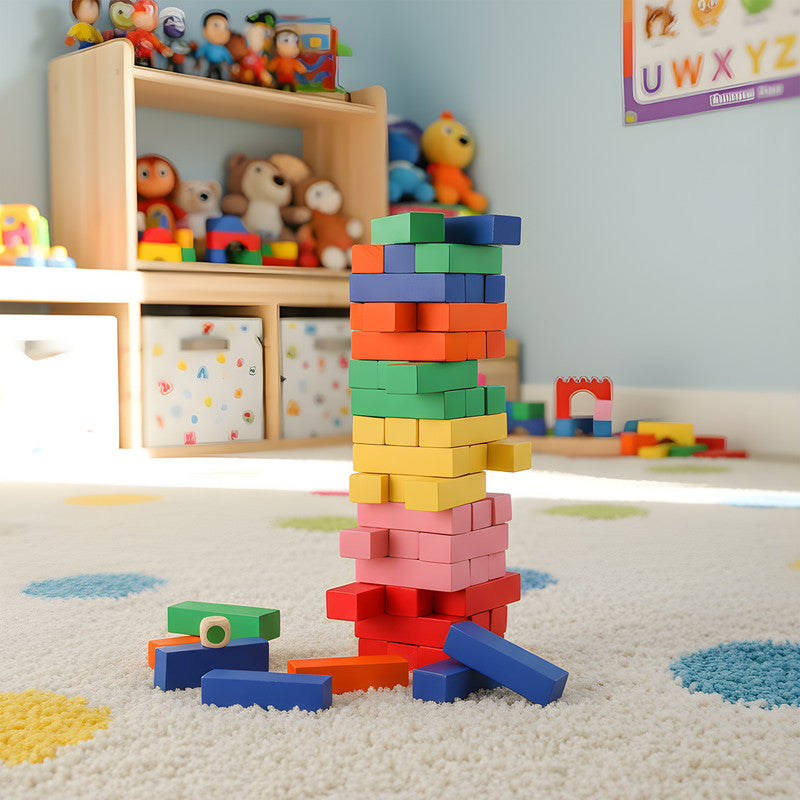 Aditi Colourful Tumbling Tower Game for Kids & Family – Skill-Building Balance Blocks Set