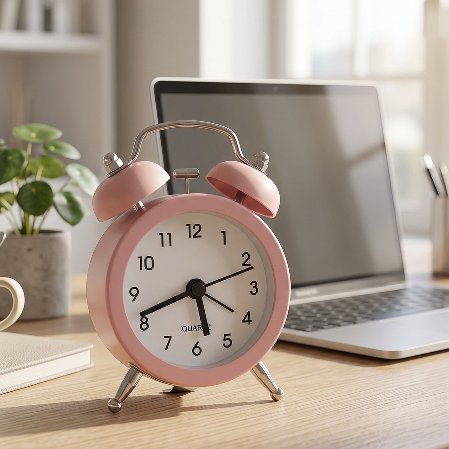 Mini Twin Bell Analog Alarm Clock Vintage Table Desk Loud Ringer (1 Pc)