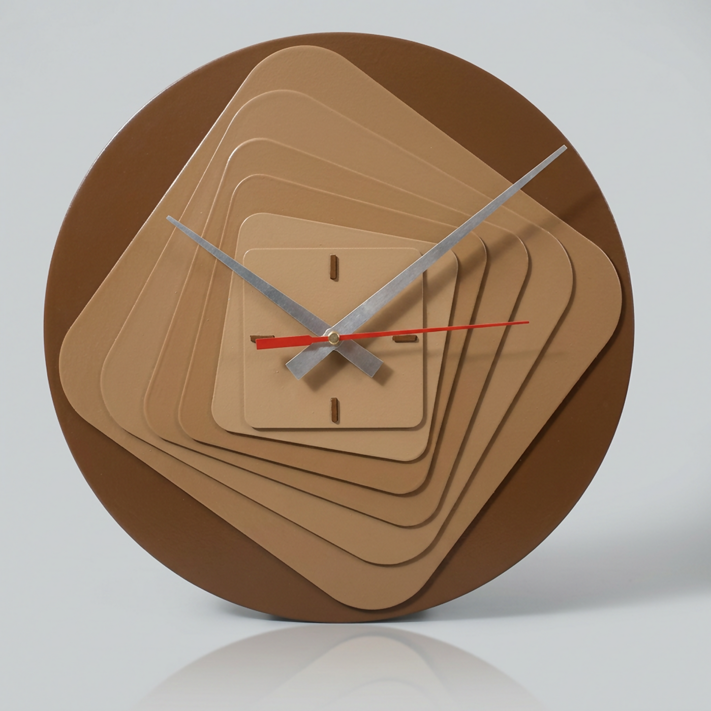 Modern wall clock displayed in living room setting