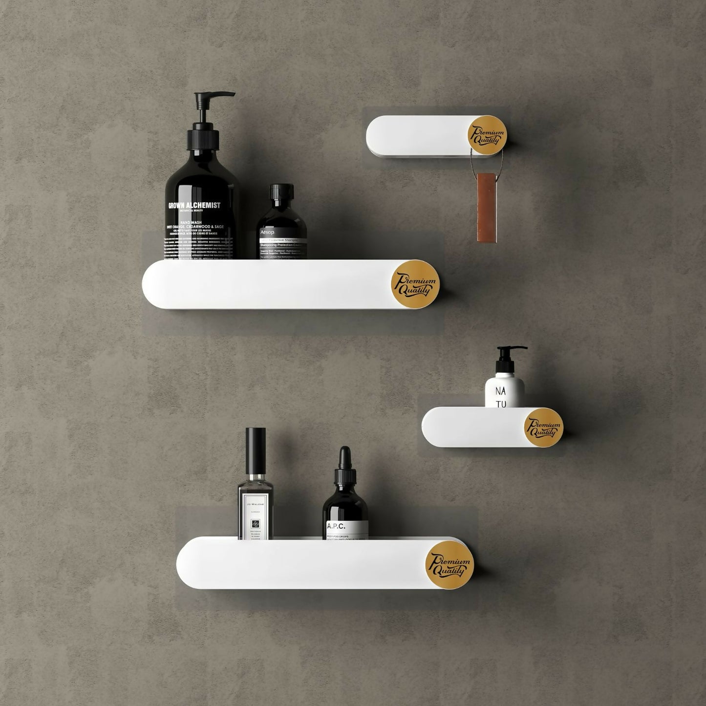 Self-Adhesive Bathroom Floating Shelf Pack of 2