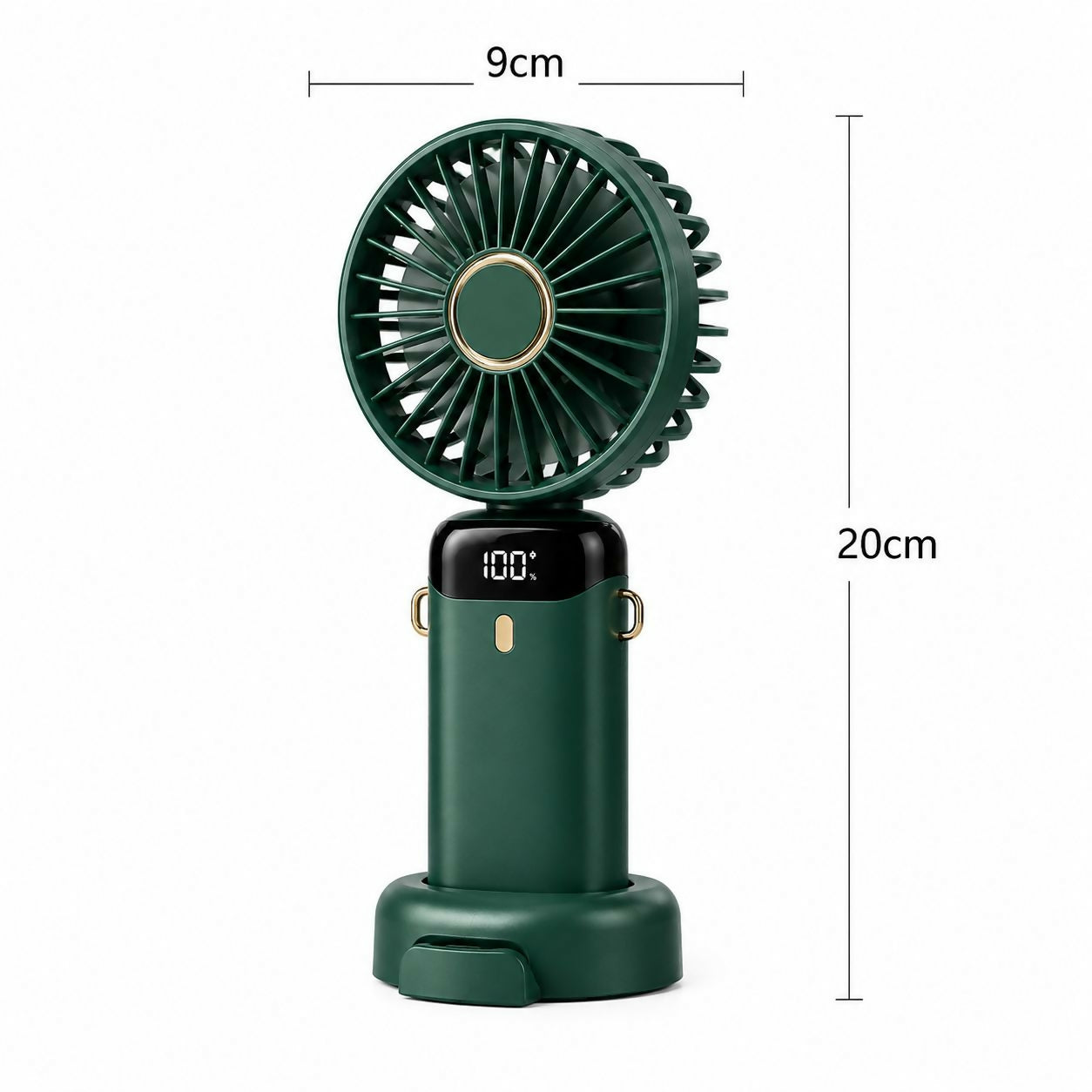 Portable Mini Neck Fan with LED Display & Desk Stand