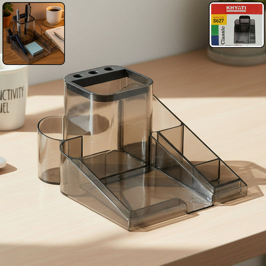 Khyati Classic Stationery Holder Stand – Multi-Compartment Desk Organizer