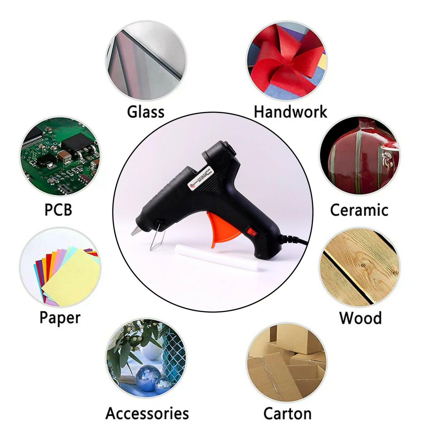 Electric Hot Melt Glue Gun for Craft, DIY Repair, Home, Office Multi-Purpose Use (60W)