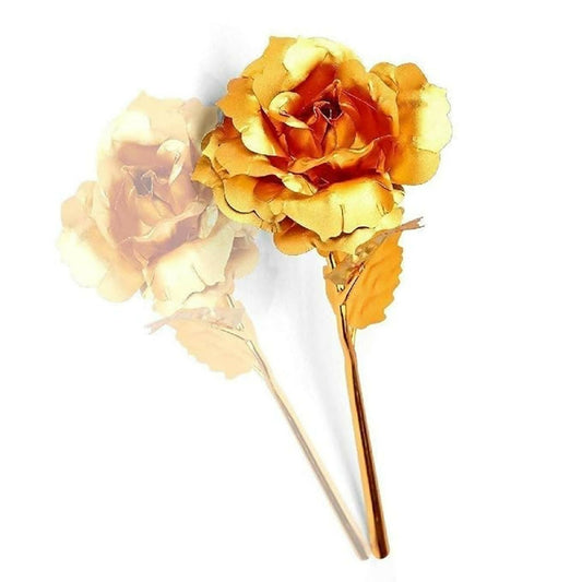 Set of 3 Artificial Golden Roses | 24K Gold Foil Roses for Decoration, Romantic Gift for Valentine’s Day, Anniversary, Birthday, Home Decor | Elegant Forever Rose Gift for Wife, Girlfriend, Mother