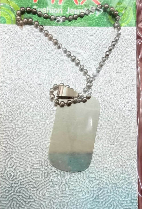 Rectangle Steel Chain Pendant For Men