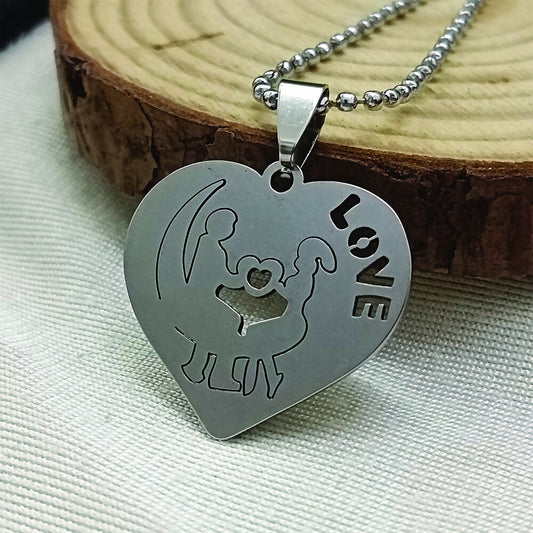 Couple Heart Shape Love Chain Pendant For Men