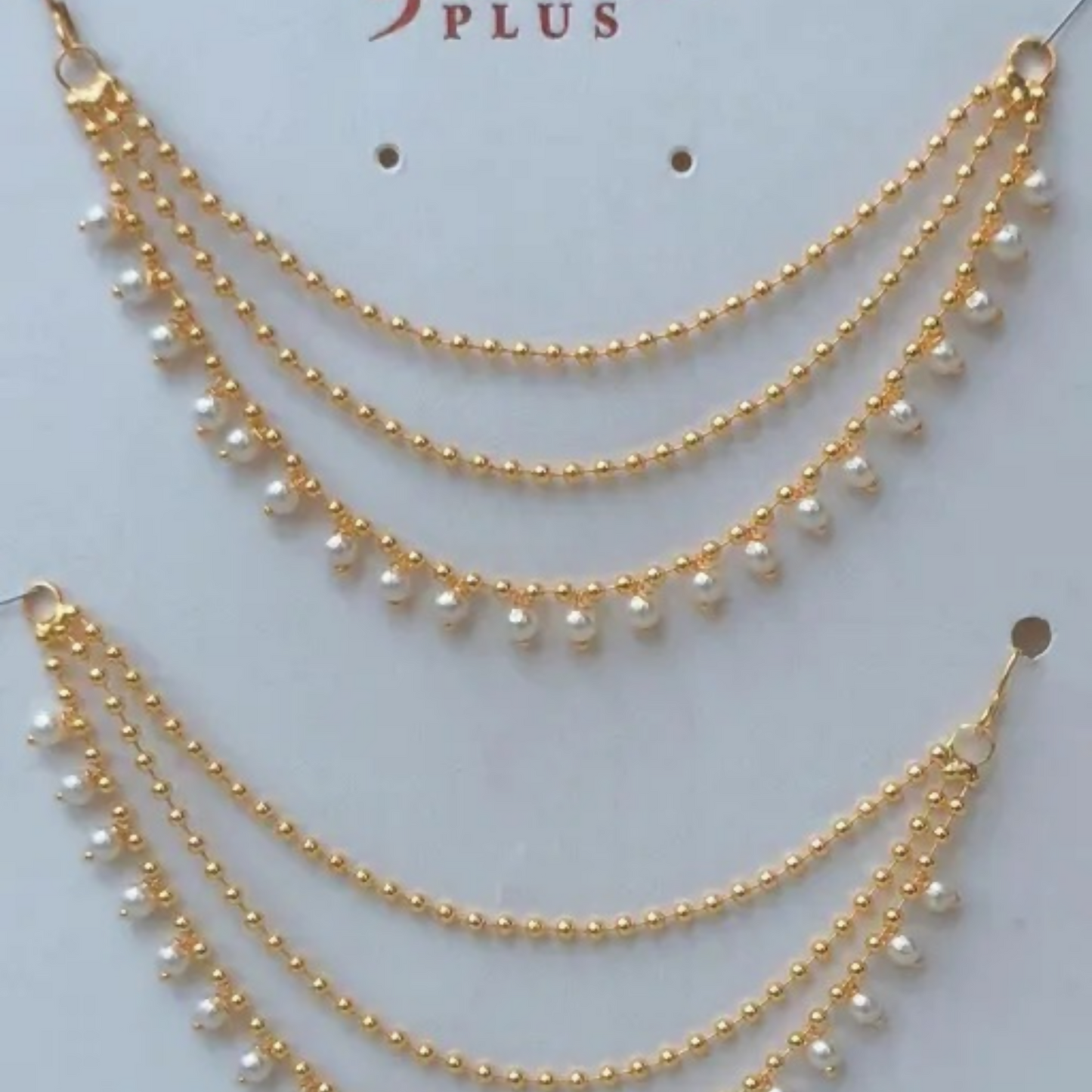 Gold Coated Multilayer Temple jewellery statement Chain Clip on hair Bahubali Set