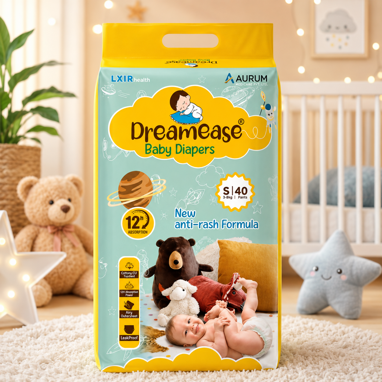 Dreamease Baby Diaper Pants – Absorption with New Anti-Rash Formula | Soft & LeakProof