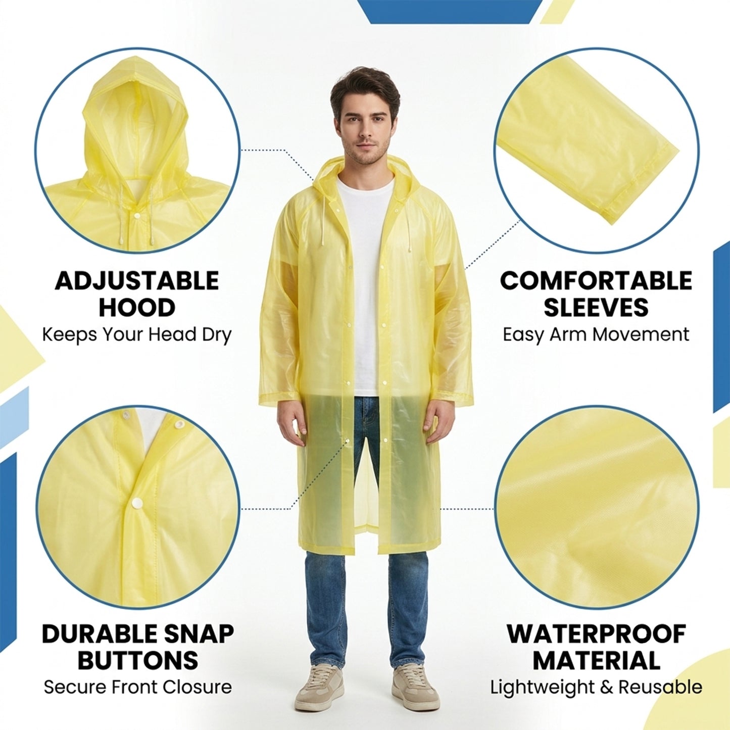 EVA Rain Coat – Lightweight Hooded Design for Monsoon