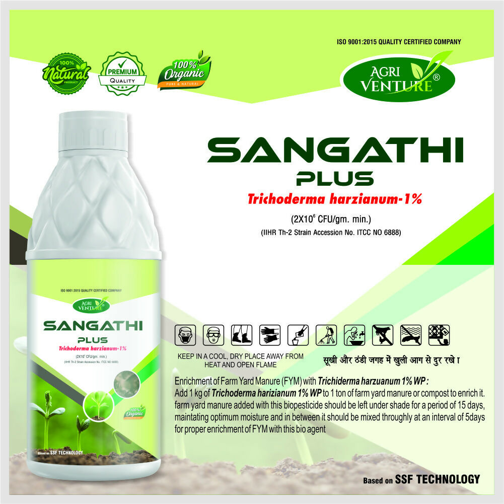 AgriVenture SANGATHI PLUS ( Trichoderma Harizianum 1% ) Bactericide, Organic Product BIO FUNGICIDES (1Ltr)