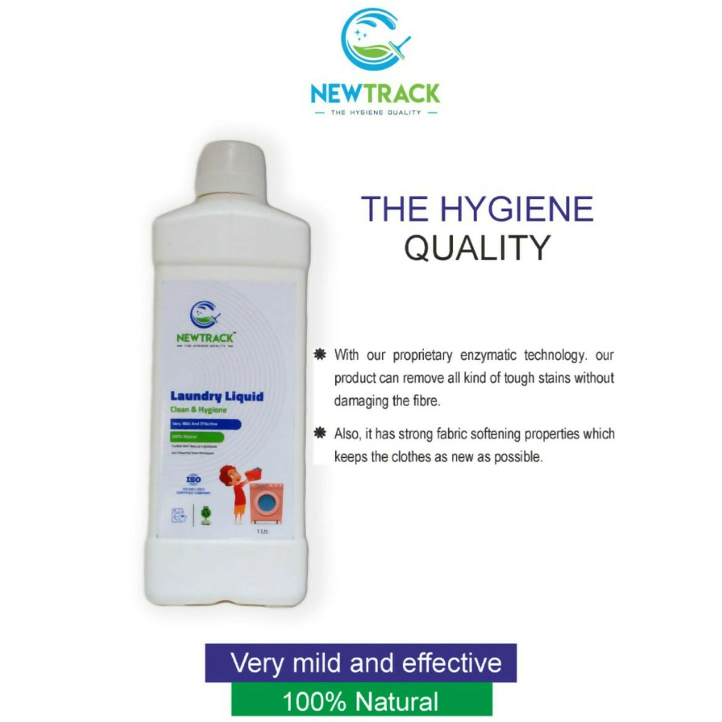 Laundry Liquid container with green and white branding